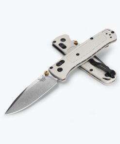 Benchmade 535-12 Bugout AXIS Lock Knife Drop Point Satin Plain Blade with Tan Grivory Handles