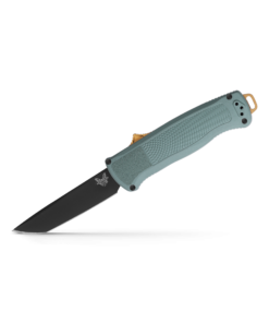 Benchmade 5370BK-07 OTF Shootout Auto CPM-CruWear Black DLC Finish Tanto Blade with Sage Green Grivory Handles