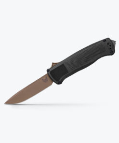 Benchmade 5371FE Shootout OTF AUTO CPM-CruWear Flat Earth PVD Drop Point Blade, Graphite Black CF-Elite Handles