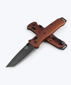 Benchmade Bailout 537BK-07 AXIS Lock Folder MagnaCut Black Cerakote Tanto Plain Blade with Burnt Copper Aluminum Handles