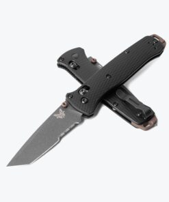 Benchmade Bailout 537SGY-03 Bailout AXIS Lock Folder CPM-M4 Tungsten Grey Tanto Serrated Blade with Black Aluminum Handles