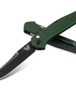 Benchmade 9400BK Osborne Black Finish Blade with Green Aluminum Handles