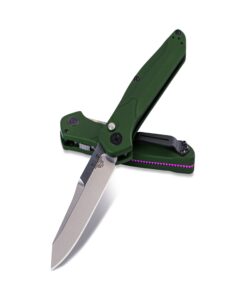 Benchmade 9400 Osborne Satin Finish Blade with Green Aluminum Handles