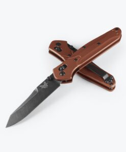Benchmade Osborne 940BK-03 Axis Lock Folder Reverse Tanto DLC Battlewash Plain Edge Blade with Burnt Copper Aluminum Handles