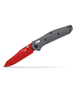 Benchmade 945RD-2401 Mini Osborne AXIS Lock Reverse Tanto Red Cerakote Plain Blade with Gray G10 Handles