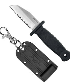 Demko Knives Armiger 2 Fixed Blade Shark Serrated Blade with Black Rubberized Handles/ Kydex Sheath