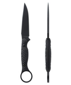 Toor Knives Anaconda Shadow Black Fixed Blade/ Cerakote Drop Point with Textured Shadow Black G10 Handles