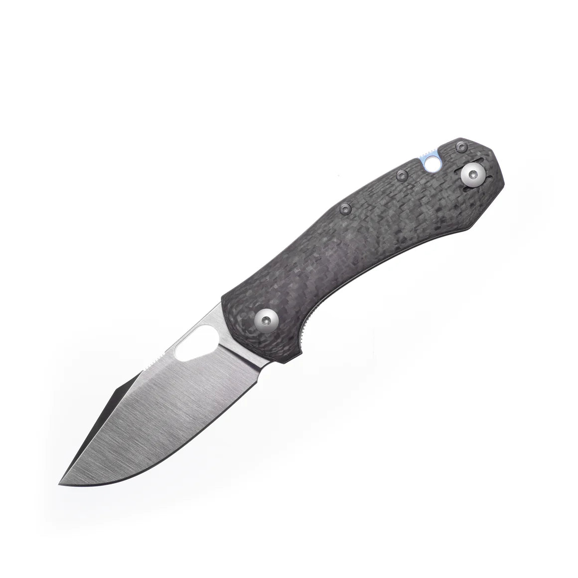 GiantMouse Knives Vox/Anso ACE Atelier Linerlock Knife Satin Elmax Blade with Carbon Fiber Handles