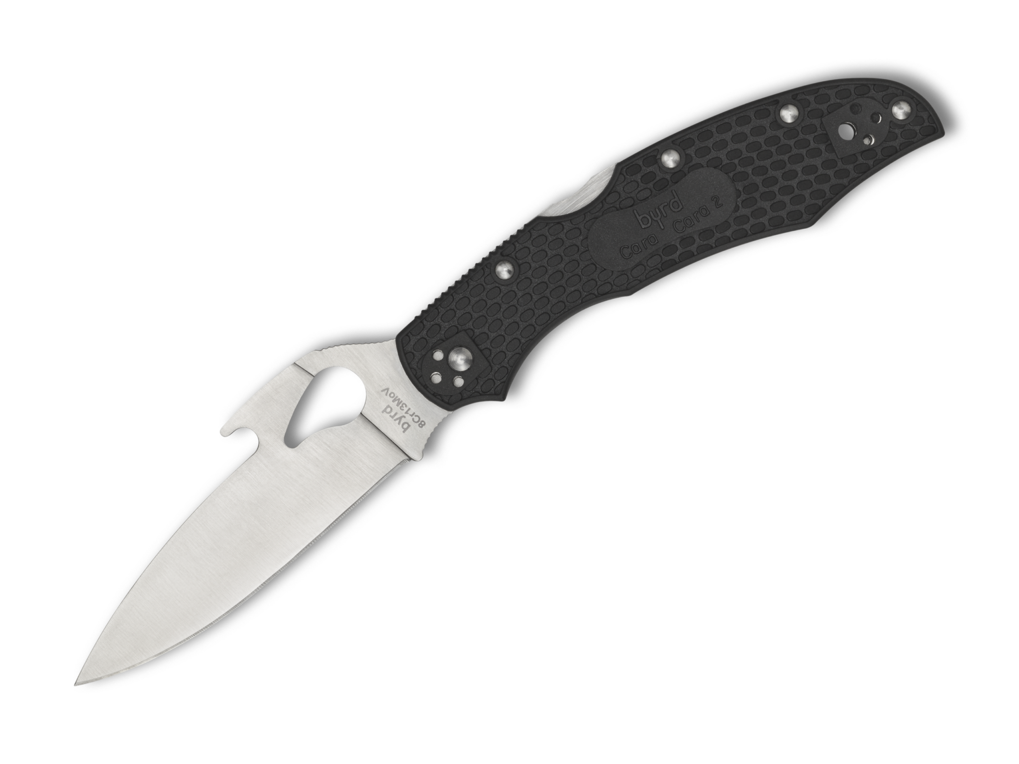 Byrd Cara Cara 2 BY03PBK2W Emerson Opener PlainEdge Blade with Lightweight Black FRN Handle