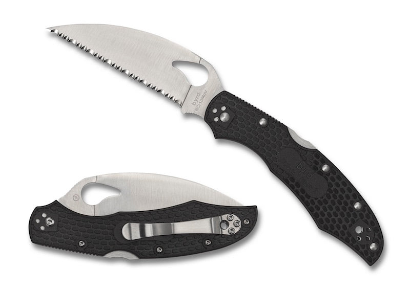 Byrd Cara Cara 2 Wharncliffe Knife BY03SBKWC2 Lightweight Black FRN SpyderEdge Blade