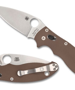 Spyderco C101GPBN15V2 Sprint Run Manix 2 Folder CPM 15V Plainedge Blade with Brown G-10 Handles