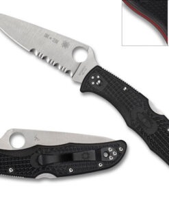 Spyderco C10FPSBKRD Endura 4 Lightweight Thin Red Line Partial Serrated/VG-10