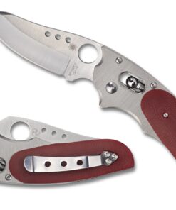 Spyderco C114GPRD Viele Phoenix Sprint Run Ball-Bearing Lock Knife Red G-10 (3" Satin)