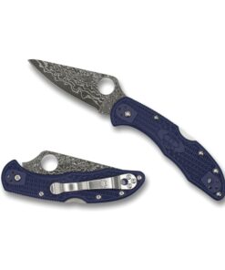 Spyderco C11FPNBD Delica KnifeJoy Exclusive KJ Steel Blue FRN Damascus Knife