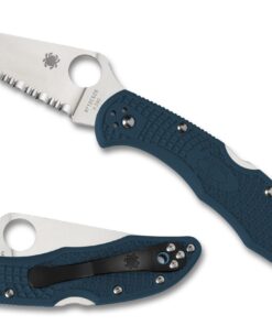 Spyderco C11FSK390 Delica 4 Blue FRN K390 Knife Serrated