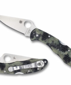Spyderco C11ZFPGITD Delica 4 Plain Satin Blade with Glow in the Dark ZOME Handle