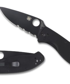Spyderco C122GBBKPS Tenacious G-10 Black Blade Combo Edge