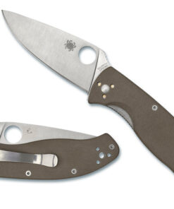 Spyderco C122GBNM4P Tenacious Folding Knife CPM-M4 Satin Plain Blade with Brown G10 Handles