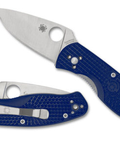 Spyderco C136PBL Persistence Lightweight Folder PlainEdge Blade with Blue FRN Scales (2.75" Satin)