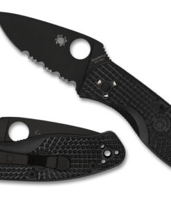 Spyderco C136PSBBK Persistence Lightweight Folding Knife Black Combo Blade