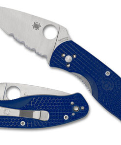 Spyderco C136PSBL Persistence Lightweight Folder ComboEdge Blade with Blue FRN Scales (2.75" Satin)