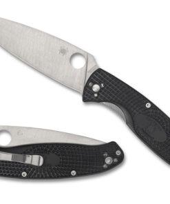 Spyderco C142PBK Resilience Lightweight Black FRN Handles Plain Edge Knife