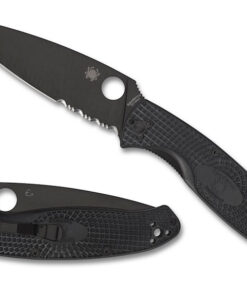 Spyderco C142PSBBK Resilience Lightweight Blackout FRN Handles Black Knife