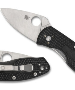 Spyderco C148PBK Ambitious Lightweight Black PlainEdge Blade with Black FRN Scales (2.43" Satin)