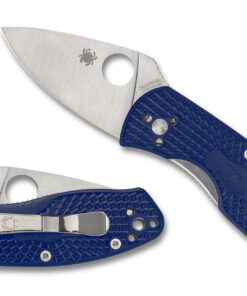 Spyderco C148PBL Ambitious Lightweight PlainEdge Blade with Blue FRN Scales (2.43" Satin)