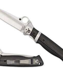 Spyderco C149GP Vallotton Sub-Hilt Black G-10 Handles with Plain Blade