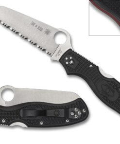 Spyderco C14FSBKRD3 Rescue 3 Lightweight FRN Thin Red Line Serrated/VG-10
