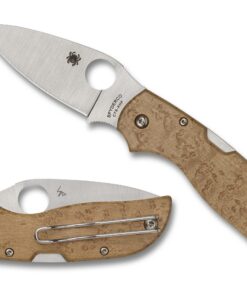 Spyderco C152WDP Chaparral Birdseye Maple PlainEdge Knife