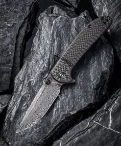 We Knife - CIVIVI Badlands Vagabond Flipper Knife Twill Carbon Fiber Fiber-glass Reinforced Nylon Handle (3.25" Satin 9Cr18MoV)