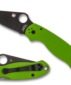 Spyderco (C223GPNGRBK) Para 3 Neon Green G10 with 20CV DLC Blade KnifeJoy Exclusive