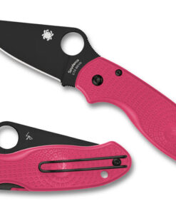 Spyderco C223PPNBK Para 3 Lightweight Folder Plain CTS-BD1N Black Blade with Pink FRN Handles