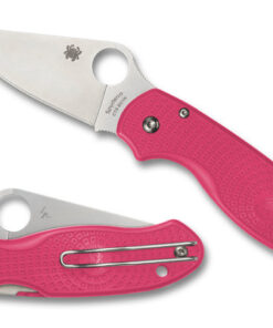 Spyderco C223PPN Para 3 Lightweight Folder Plain CTS-BD1N Satin Blade with Pink FRN Handles