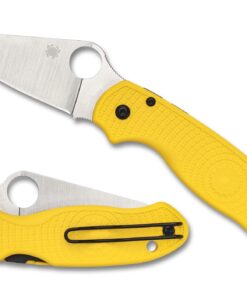 Spyderco C223PYL Para 3 Salt Lightweight Compression Lock Folder Plain Magnacut Satin Blade with Yellow FRN Handles