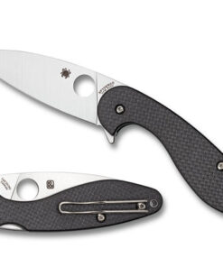 Spyderco C228CFP Silverax Carbon Fiber PlainEdge G-10 Laminate