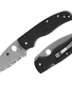 Spyderco C229SBK Shaman Lightweight Compression Lock Folder with CTS BD1N SpyderEdge Blade and Black FRN Handles