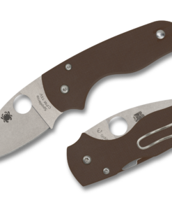 Spyderco C230GPBN15V Lil' Native Compression Lock Folder with 15V PlainEdge Blade and Brown G10 Handles