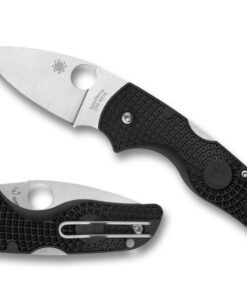 Spyderco C230PBK Lil' Native Lightweight Back Lock Folding Knife Plain Edge Blade with Black FRN Handles