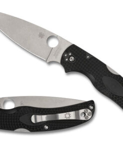 Spyderco C244PBK Native Chief Lightweight Lockback Knife Satin Plain Blade with Black FRN Handles