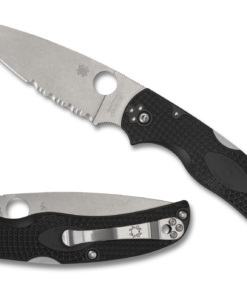 Spyderco C244PSBK Native Chief Black Lightweight Lockback Knife CombinationEdge Blade with Black FRN Handles