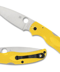 Spyderco C244PYL Native Chief Salt Lightweight Lockback Knife Plain Edge Magnacut Blade with Yellow FRN Handles