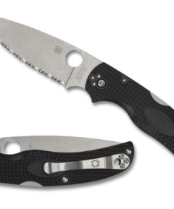 Spyderco C244SBK Native Chief Lightweight Lockback Knife Satin Spyderedge Blade with Black FRN Handles