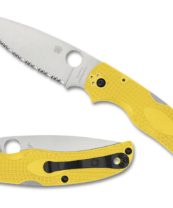 Spyderco C244SYL Native Chief Salt Lightweight Lockback Knife SpyderEdge Magnacut Blade with Yellow FRN Handles