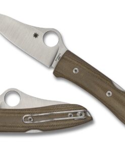 Spyderco C255CMP SpyOpera Brown Canvas Micarta Knife with M390