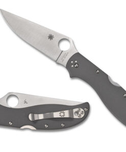 Spyderco C258GPGYCW Stretch 2 XL Folding Knife CPM CRU-WEAR PlainEdge Blade with Gray G-10