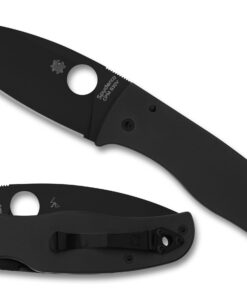 Spyderco C263GPBK Bodacious Compression Lock Knife Plain DLC Black CPM-S30V Plain Edge Blade with Black G-10 Handles