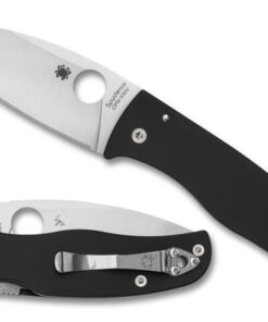 Spyderco C263GP Bodacious Compression Lock Knife Plain Stonewashed CPM-S30V Blade with Black G-10 Handles